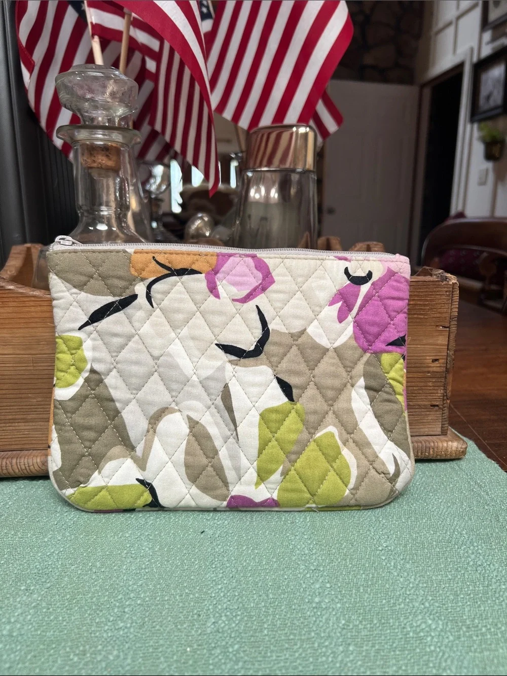 Vera Bradley quilted cosmetic